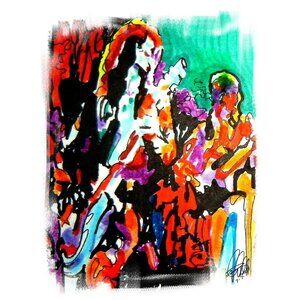 Led Zeppelin Jimmy Page John Paul Jones Rock Poster Print Wall Art 18x24